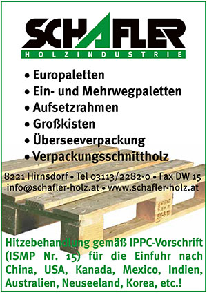 SCHAFLER || austropack | Anbieterindex | PALETTEN (c) Holzindustrie Schafler GmbH & Co KG