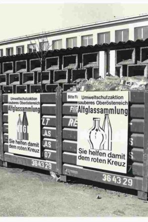 1976 starteten Pilotprojekte mit Glassammelbehältern (Foto: AGR) 1976 starteten Pilotprojekte mit Glassammelbehältern (Foto: AGR)